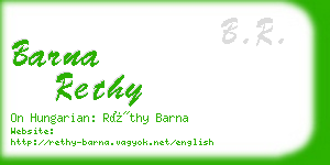 barna rethy business card